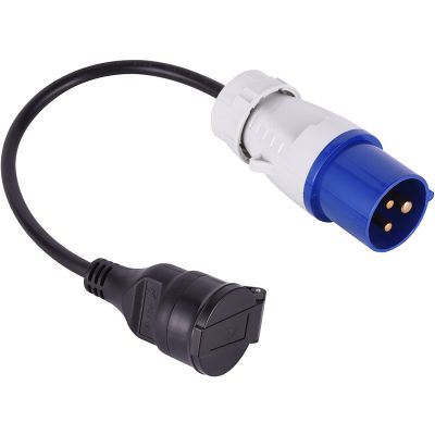 ADAPTADOR CEE MACHO SCHUKO HEMBRA CON CABLE