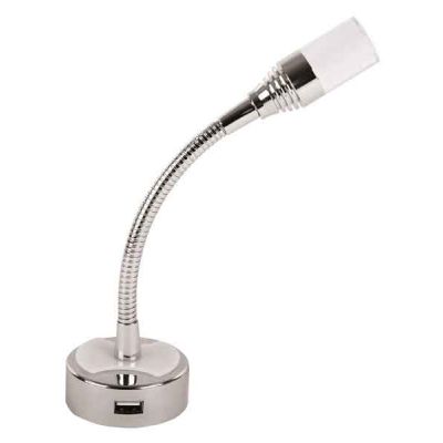 Luz de lectura led 12V/1W Flexarm con USB + interruptor oscilante
